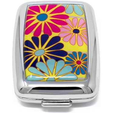 Rectangular Pocket Purse Portable Travel Pill Box With Curved Edges