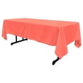 thumbnail image 1 of Rectangular Polyester Poplin Fabric Reusable Party Tablecloth (Coral, 60" Wide x 102" Long), 1 of 2