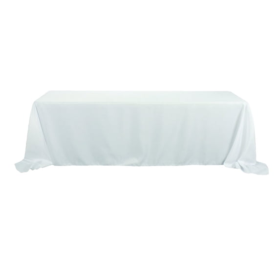 Rectangular Polyester Tablecloth, 90-Inch by 132-Inch, White