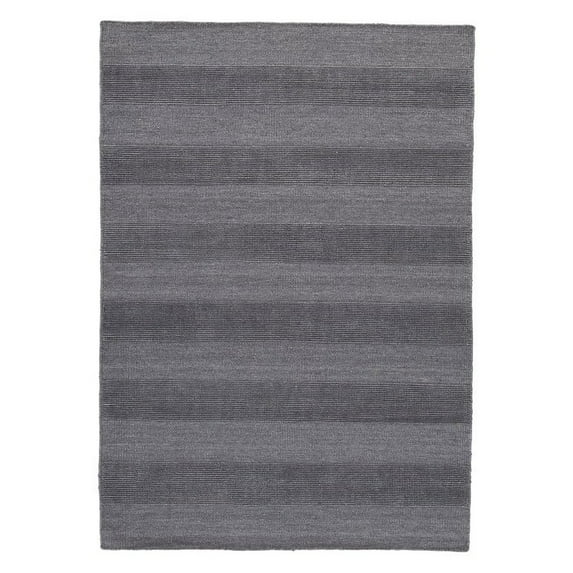 Rectangular Polypropylene Rug with Stripe pattern, Large, Dark Gray