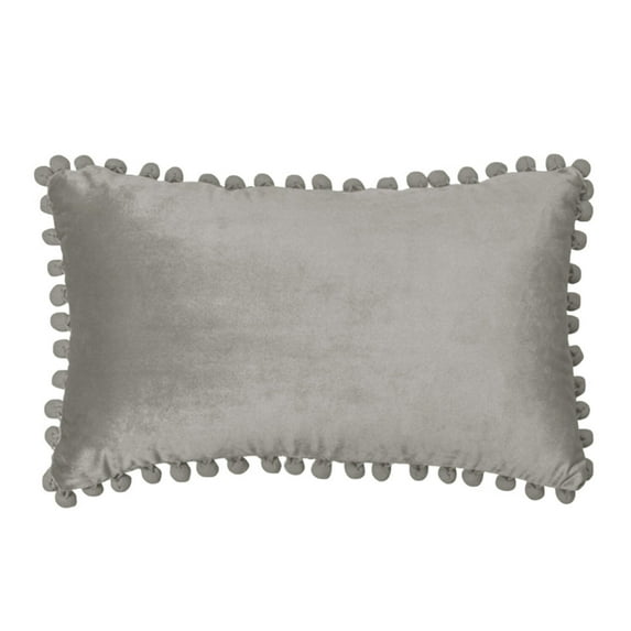[IN2X169-3 D-Green] Rectangular Pompoms Throw Pillow(With/Without Inserts)