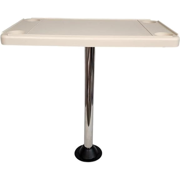 Rectangular Pontoon Table - Ivory - 28 in. - Includes 2 Mountings - Marine Grade