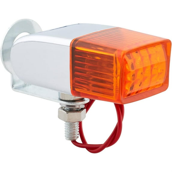 Rectangular Pony Light, Single Filament Bulb, Amber Lens