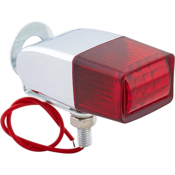 Rectangular Pony Light, Single Filament Bulb, Red Lens