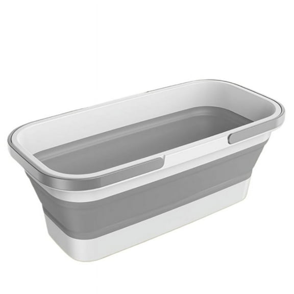Rectangular Portable Foldable Bucket Practical with Double Carry Handle Outdoor Camping Cleaning Fishing Kitchen Bucket Household Water Bucket Household Storage and Drainage Supplies