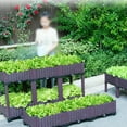 thumbnail image 1 of Rectangular Raised Garden Bed Kit Indoor Outdoor Plastic Planter GrowBox for Fresh Vegetables, Herbs, Flowers & Succulents, 15.7x15.7" Black Size:L, 1 of 3