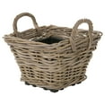 thumbnail image 1 of Rectangular Rattan Planter Basket 25 Gallon Capacity Plastic Pot Liner with Drain Holes Included No Saucer Indoor and Outdoor Use Gray-Brown, 1 of 8