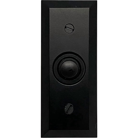 Rectangular Recessed Wired Metal Doorbell Button in Black BT6BV, Rectangular Push Button for Doorbell Chime, Buzzer or Rinr, Door Bell Button Only, Buzzer Button with Beveled Eds