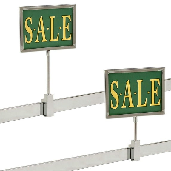 Rectangular Retail Rack Chrome Frame Magnetic 5.5" x 7" Sign Holder Sale Card Display 10" H, 1 Unit