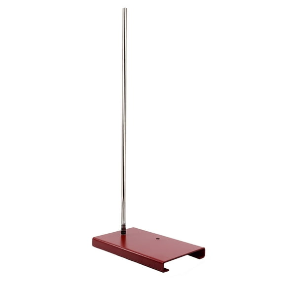 Rectangular Retort Base & Rod Set - 9"x5.5" Base, 23.6" Rod - Steel - 12mm Diameter Rod - Eisco Labs