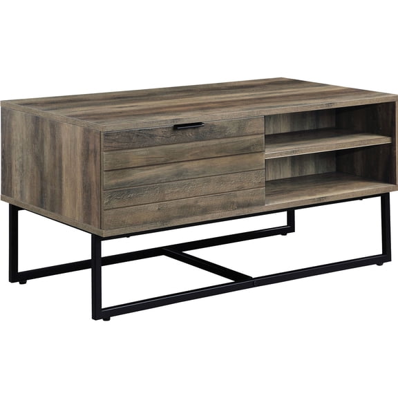 Rectangular Rustic Coffee Table/Show Personal Taste with Open Storage