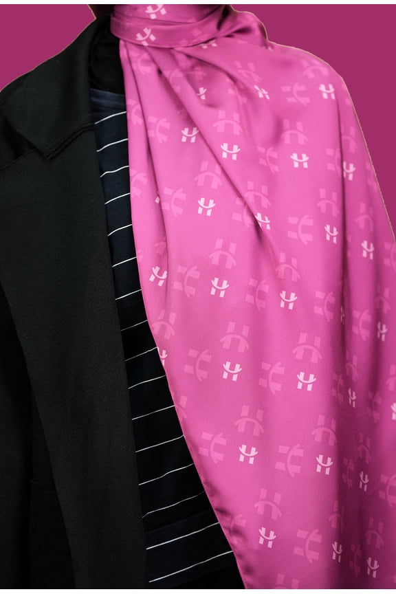 Rectangular Scarf: Monogram Series in Crimson