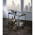thumbnail image 1 of Rectangular Serving Cart With Clear Glass - Black/gold, Metal Frame, Practical Storage Sophisticated And Wine Bottle Storage, Movable Design, 1 of 4