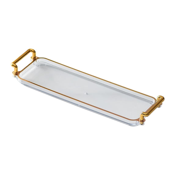 Rectangular Serving Platters Breakfast Plate Platter with Handles Dessert Tray Jewelry Tray Vanity Tray for Office Living Room Dressing Room Clear