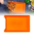 thumbnail image 1 of Rectangular Serving Tray - Durable Plastic Decorative Tray - Lightweight Kitchen and Home Serving Platter - Orange Small, 1 of 8