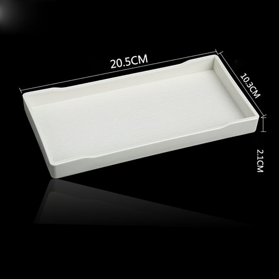Rectangular Serving Tray with Raised Edges | White Plastic Antislip Tray for Food, Drinks & Decor | Kitchen, Living Room, Office & Party Use | Durable Utility Tray for Cups, Plates & Snacks