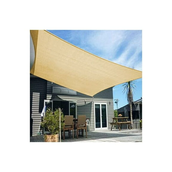 Rectangular Shade Sail 4x6m Waterproof UV Protection 98% in Polyester Resistant and Breathable for Garden TerraceBeige