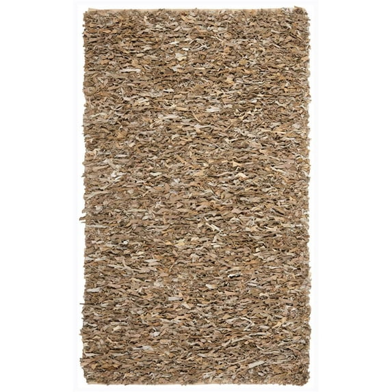 Safavieh Handmade Metro Beige Suede Leather Metro Shag Rug