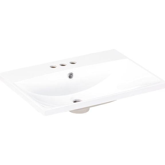 Rectangular Shape, Ceramic Countertop - Smooth Finish, No Water Stains - Single Sink Bathroom - Simple Space Transformation