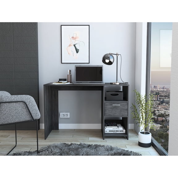 Rectangular Shape Desk - Drawer for Storage and Shelves for Display - Office Environment - Enhances Office Efficiency