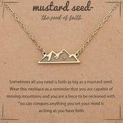 LINRONG Rectangular Shape Silver Color Gold Color the Seed of Faith Christian Gift Mustard Seed Necklace Pendant Necklace Chain Necklace GOLD STYLE 2
