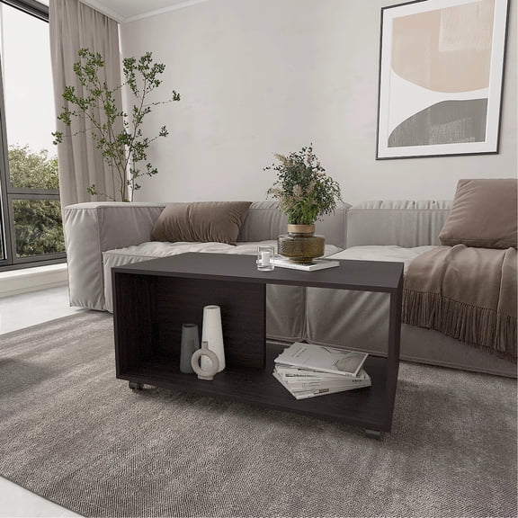 Rectangular Shape Table - Open Storage for Essentials - Primary Living Space - Smooth - Moving Feature