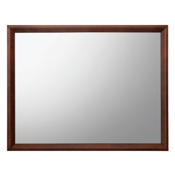 Rectangular Shape Wooden Frame with Mirror Encasing Brown and Silver - Saltoro Sherpi