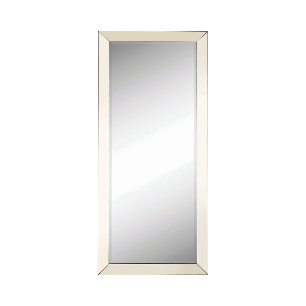 Rectangular Silver Beveled Edge Floor Mirror 70"