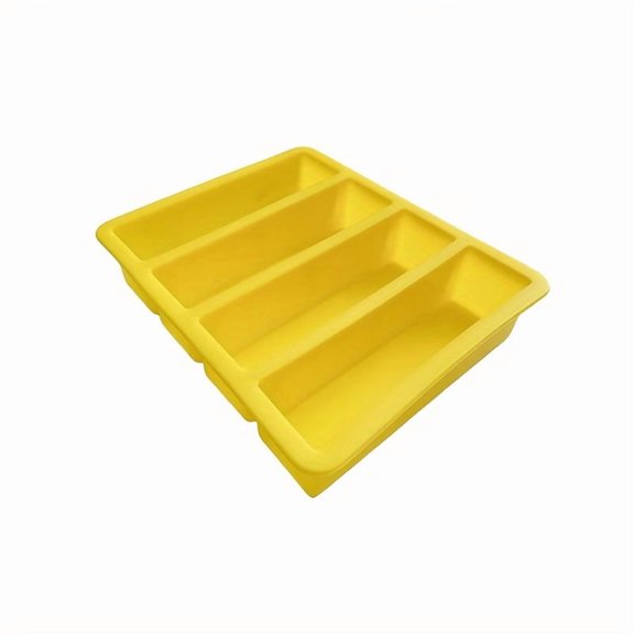Rectangular Silicone 4-Grid Giant Square Ice Cube Tray - Non-Toxic, Durable & Stackable for Kitchen Essentials