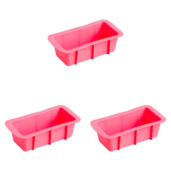 Rectangular Silicone Cake (random Color) Random Color Silicone Cake Rectangle Pan Bakeware for Bread Baking DIY Kitchen Supplies New 3PCS, 16.5 cmx8.2 cmx4.8 cm, Hot Pink 3 Packs