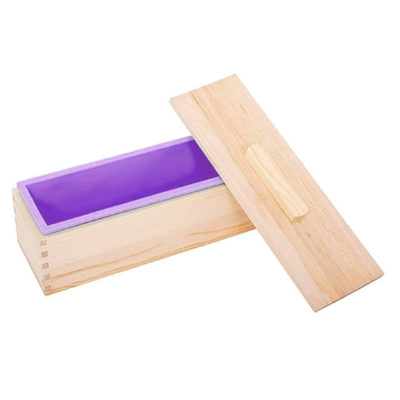 Rectangular Silicone Soap with Wooden Cover for Making