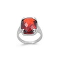 thumbnail image 1 of Rectangular Simulated Garnet Cubic Zirconia Ring Sterling Silver 925, 1 of 2