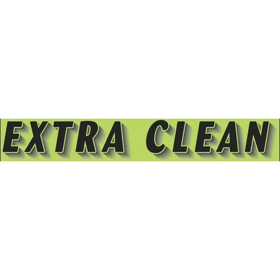 Rectangular Slogan Windshield Sticker - Black/Neon Green - "Extra Clean" - 14 1/2ʺL x 2 3/4ʺH - Pack of 12