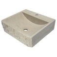 thumbnail image 1 of Rectangular Sloped Vessel Sink with Faucet Extension - Sunny Yellow Marble, 1 of 11