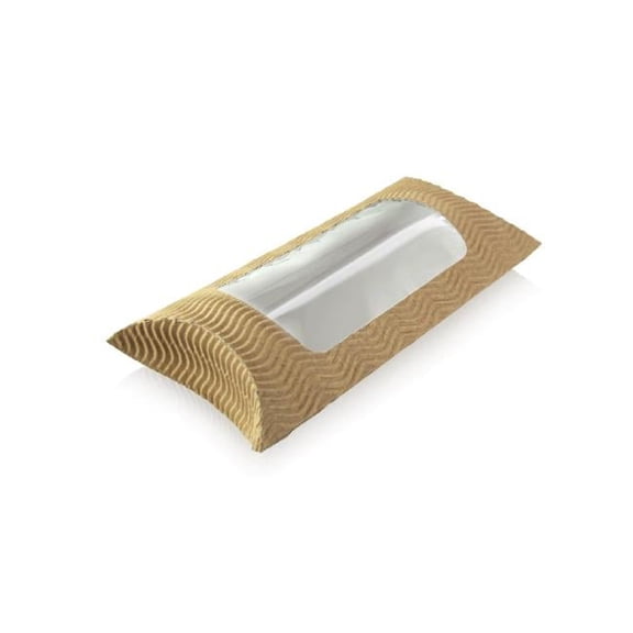 Rectangular Small Pillow Pack with Window, Kraft