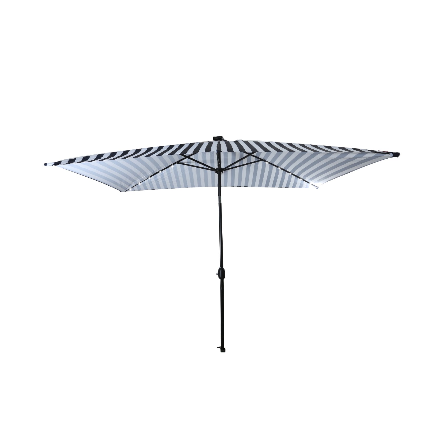 Rectangular Solar Powered LED Lighted Patio Umbrella - 10' x 6.5' - By  Trademark Innovations (Blue Stripe) - Walmart.com