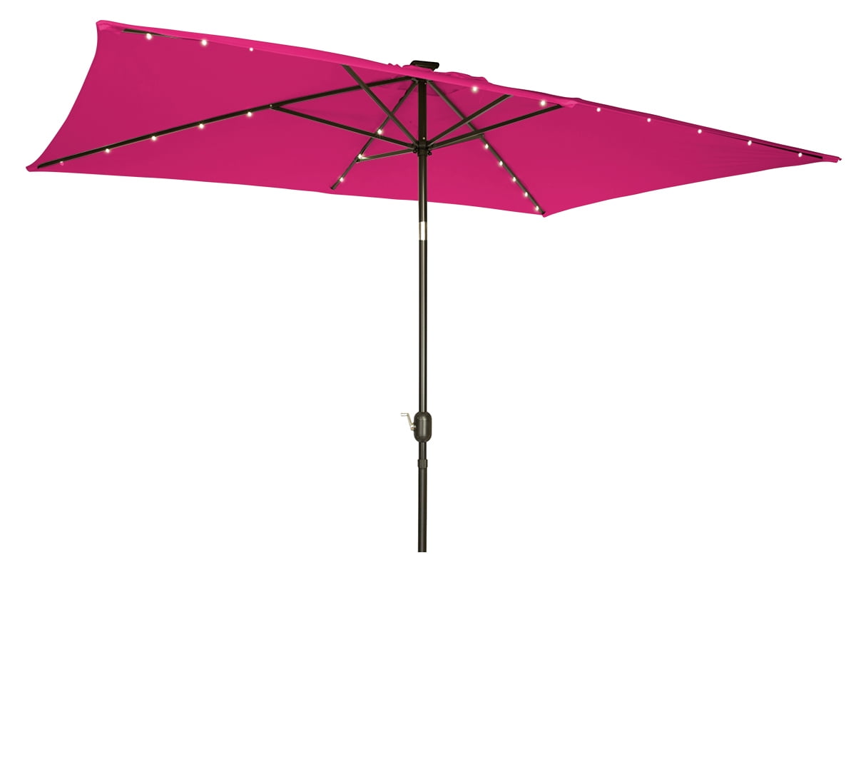 Rectangular Solar Powered LED Lighted Patio Umbrella 10' x 6.5' By