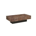 thumbnail image 1 of Rectangular Solid Wood Coffee Table Mango Wood Dark Brown Top with Dark Base, 1 of 7