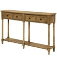 thumbnail image 1 of Rectangular Solid Wood Console Table, Rustic Entryway Table with 2 Drawers and Bottom Shelf, Narrow Long Sofa Table for Living Room/Bedroom/Hall/Corridor (Old Pine), 1 of 9
