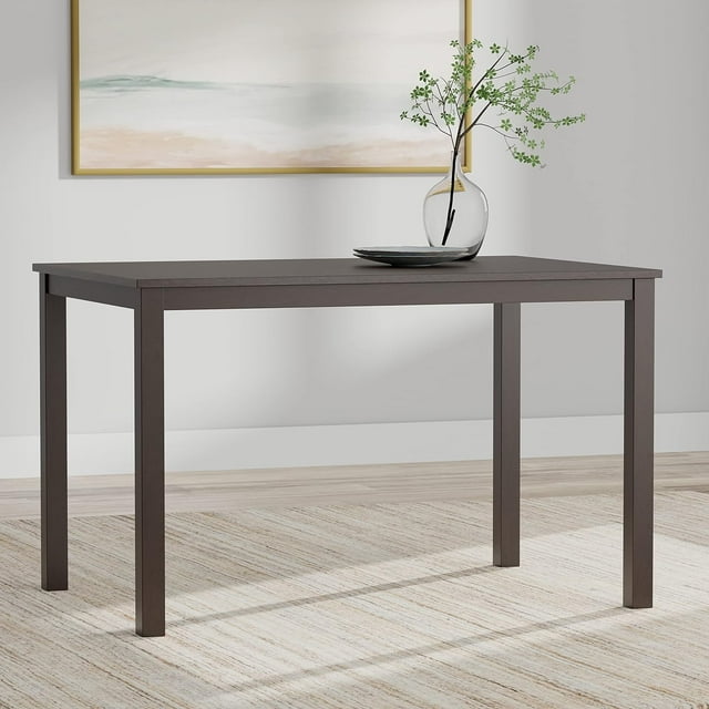 Rectangular Solid Wood Dining Table In Dark Walnut