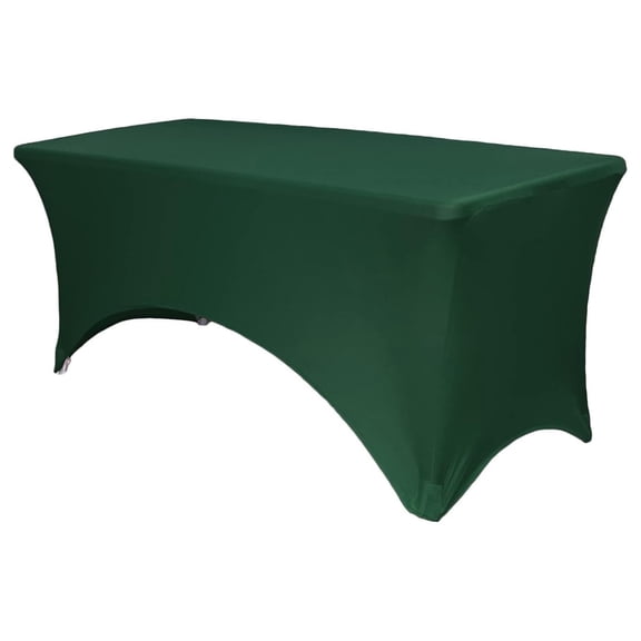 Rectangular Spandex Table Covers 8ft Fitted Tablecloth Wedding Event Patio Decorations Elastic Fabric Stretch Tables Cover for 8 ft Folding Table ( Green)