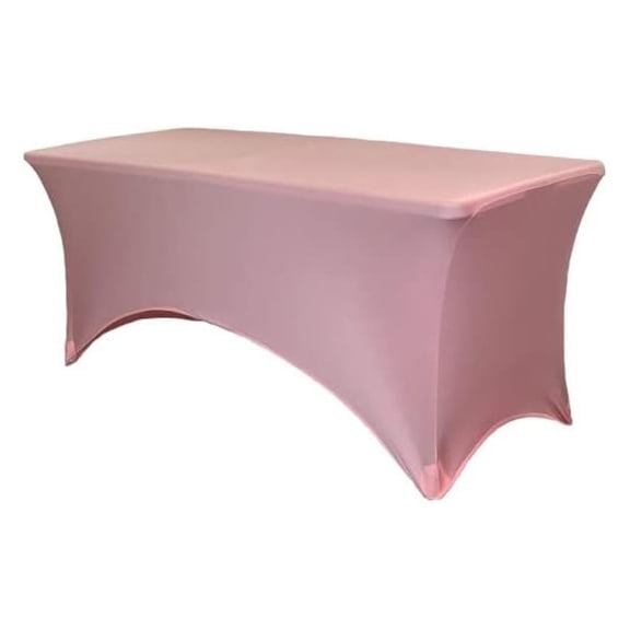 Rectangular Spandex Table Covers 8ft Fitted Tablecloth Wedding Event Patio Table Decorations Elastic Fabric Stretch Table Covers for 8 ft Folding Table (Dusty Rose)