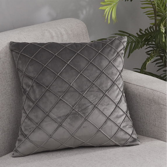 Rectangular/ Square Diamond-Shaped Velvet Solid Plain Cushion Cover pack of 2