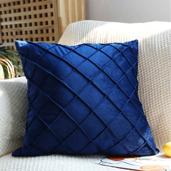 Rectangular/ Square Diamond-Shaped Velvet Solid Plain Cushion Cover pack of 2