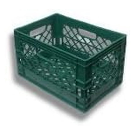Rectangular Stackable Plastic Milk Crate 19x13x11 Green