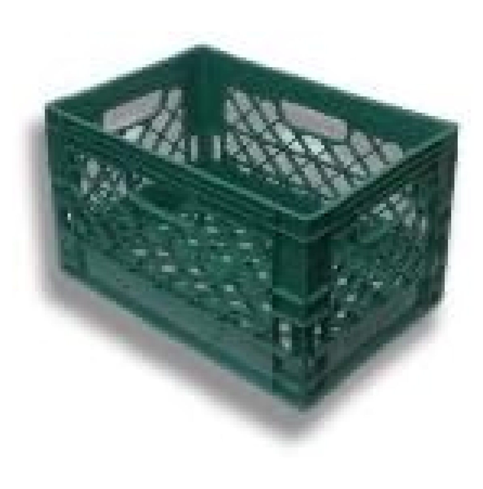 Rectangular Stackable Plastic Milk Crate 19x13x11 Green