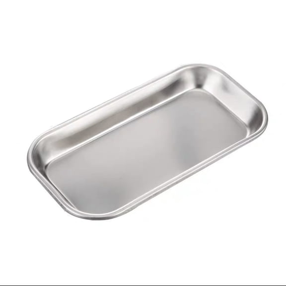 Rectangular Stainless Steel Flat Tray Multi-Purpose Small Organizer Tray for Nail Salon Medical Lab Jewelry Kitchen Counter Daily Item Storage(Silver-22.5X11.5)