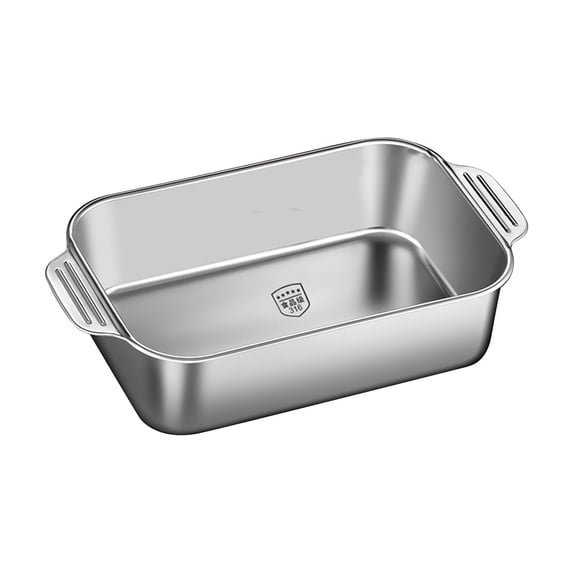 Rectangular Stainless Steel Roasting Pan for Oven and Induction Cooktop, Deep Baking Dish for Fish, Meat, and Vegetables