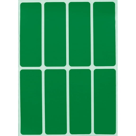 Rectangular Sticker 3x1 inch Write on Labels for Organizing, Paper Sticker Sheet Tags 200-Pack (Green) by Royal Green