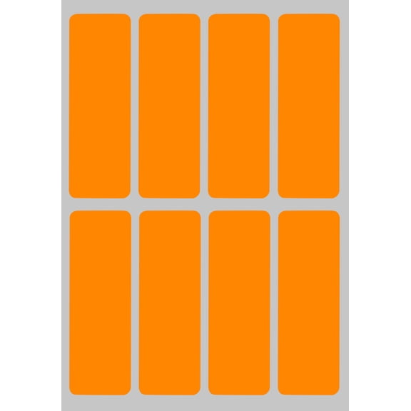 Rectangular Sticker 3x1 inch Write on Labels for Organizing, Paper Sticker Sheet Tags 200-Pack (Neon Orange) by Royal Green